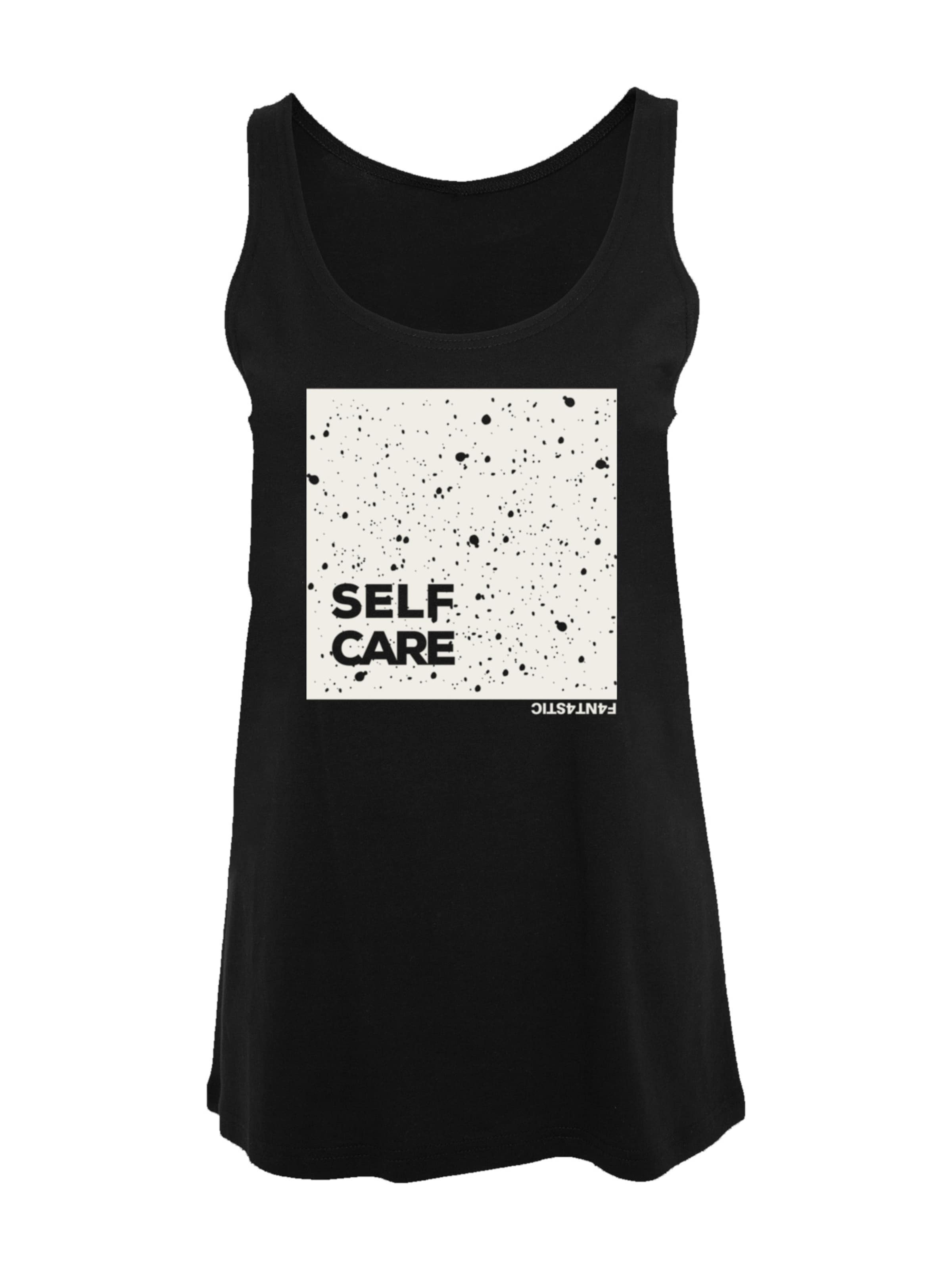F4NT4STIC Top 'SELF CARE' in Zwart: voorkant