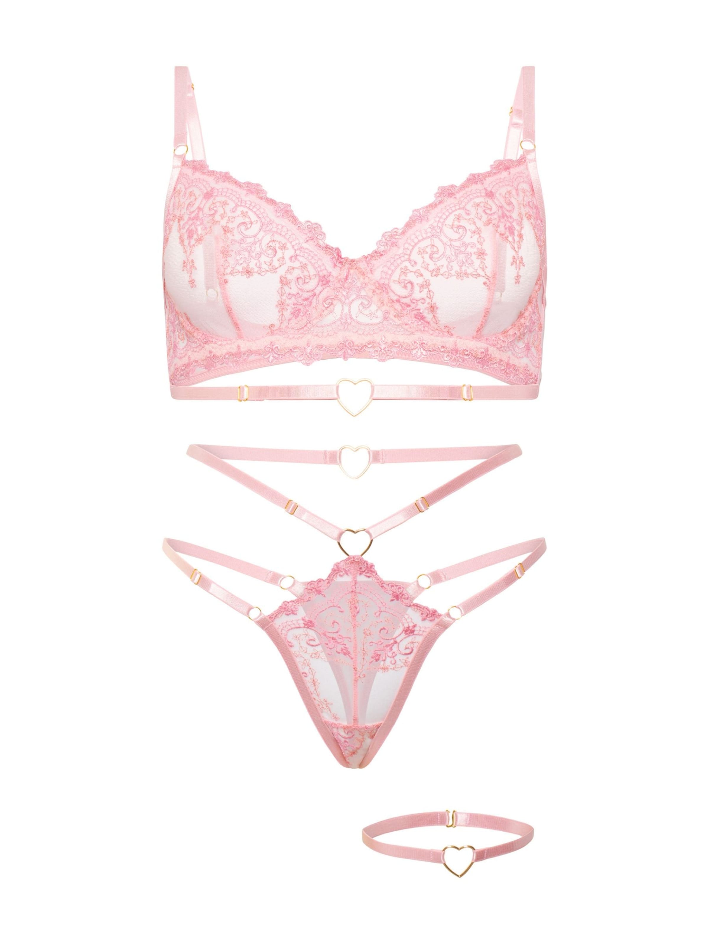 Carré Chic Balconette Wäsche-Sets in Pink: Vorderseite