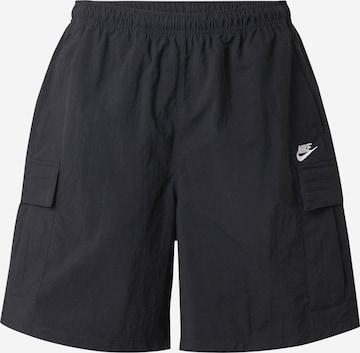 juoda Nike Sportswear Laisvas Laisvo stiliaus kelnės 'CLUB': priekis