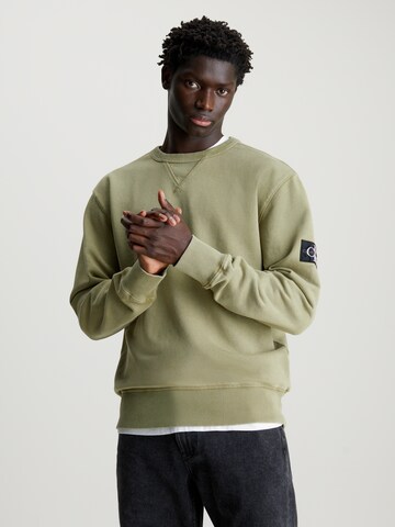Calvin Klein Jeans Regular Sweatshirt in Groen: voorkant
