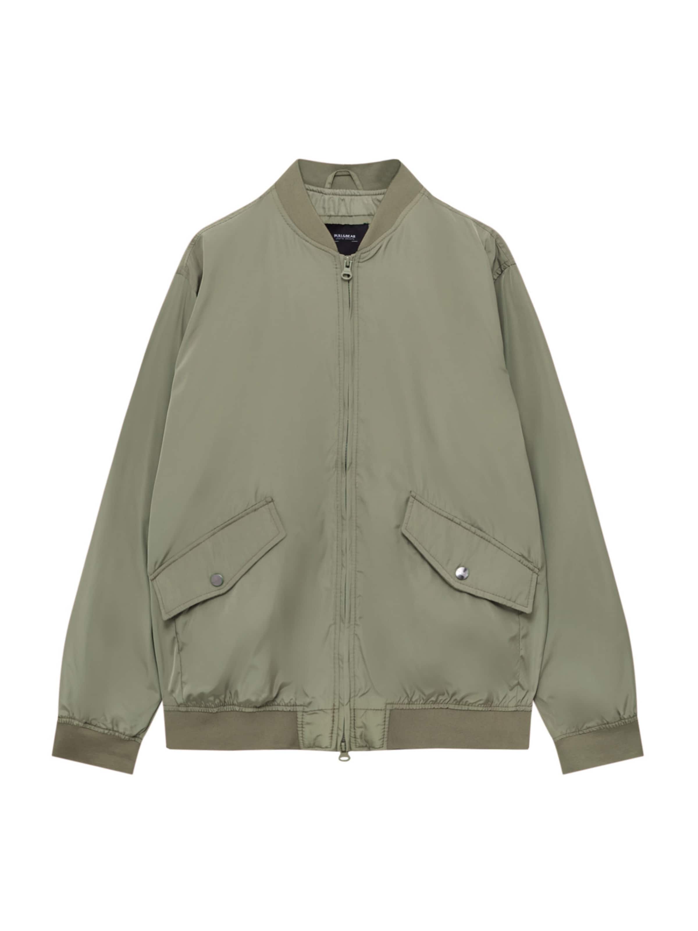 Pull&Bear Преходно яке в зелено: отпред