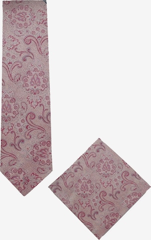 Real Guys Set Krawatte mit Einstecktuch in Pink: Vorderseite