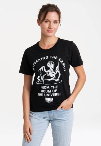 LOGOSHIRT T-Shirt 'MIB - Protecting The Earth' in Schwarz: predná strana