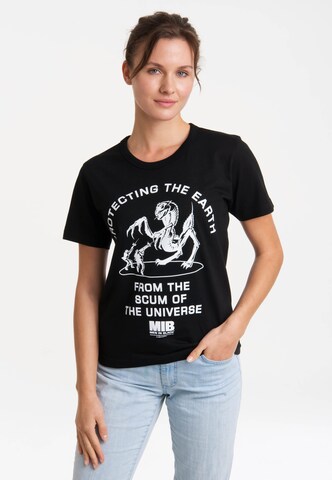 LOGOSHIRT T-Shirt 'MIB - Protecting The Earth' in Schwarz: Vorderseite