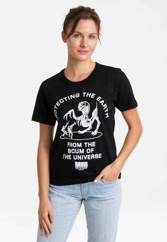 LOGOSHIRT T-Shirt 'MIB - Protecting The Earth' in Schwarz: predná strana