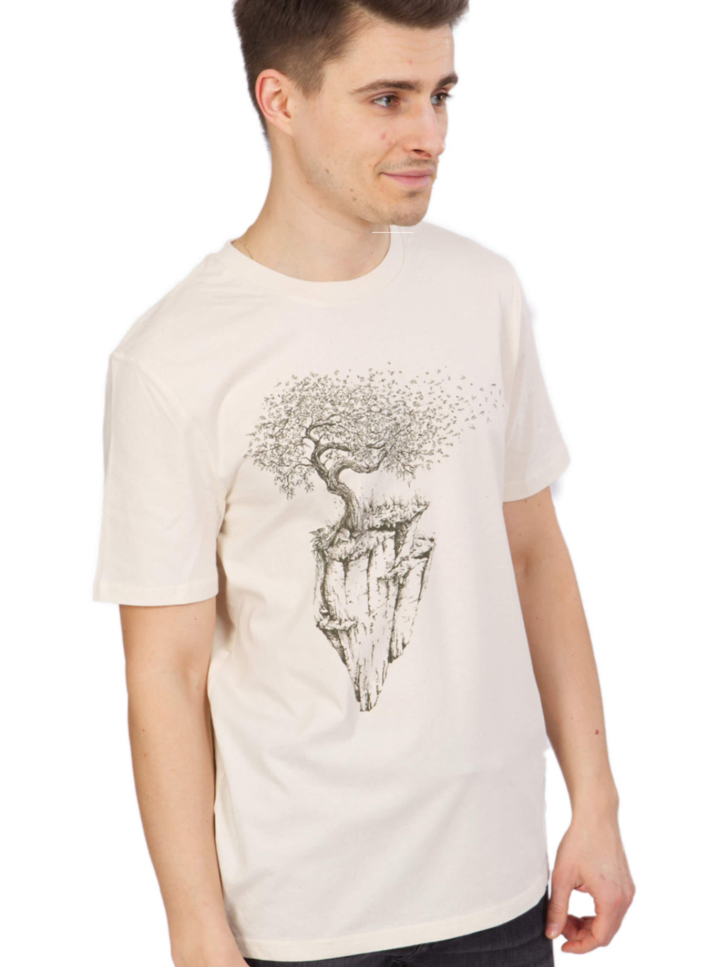 Life-Tree Shirt 'Organic Fairwear Maple Island' in White: front