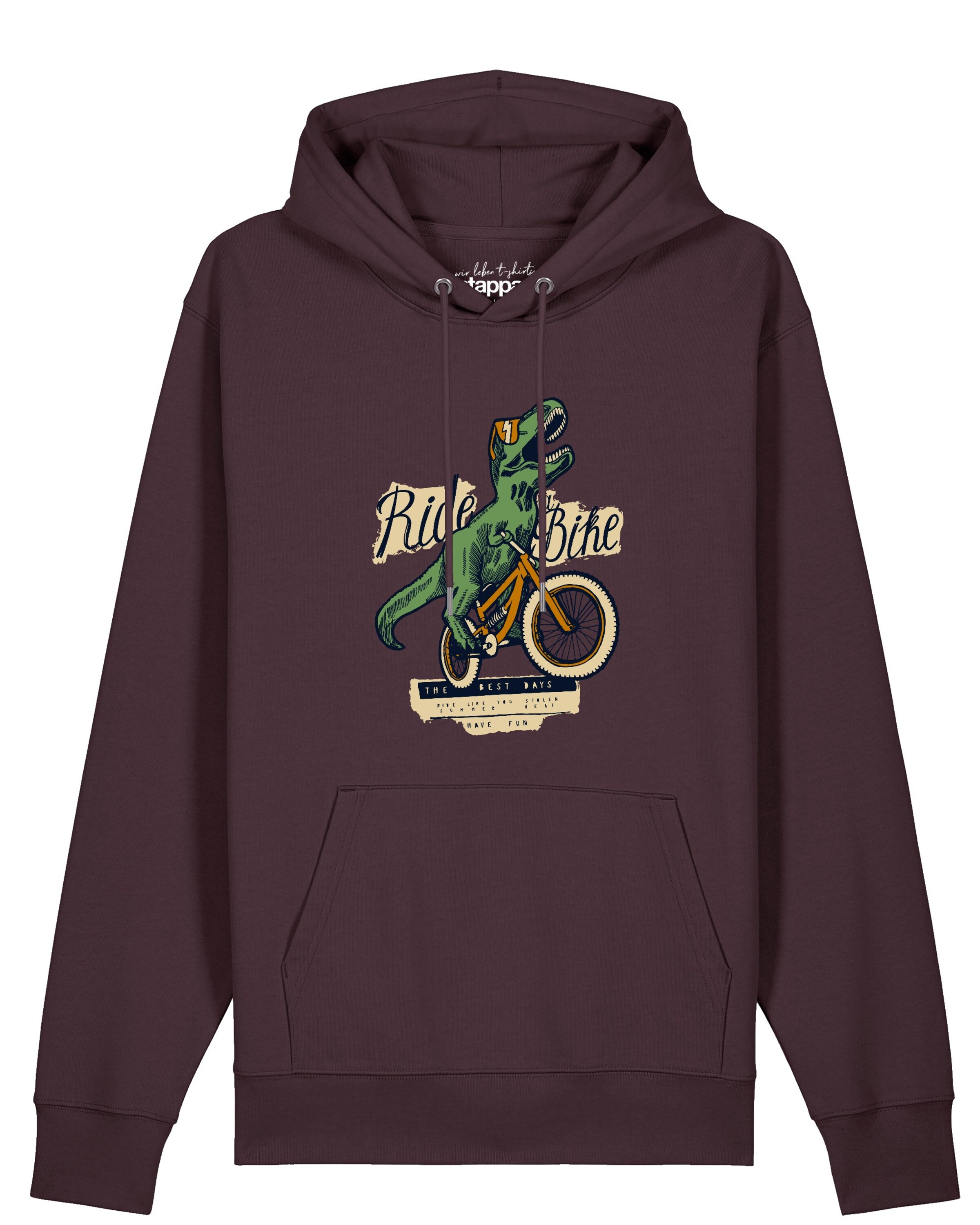 Sweat-shirt 'T-Rex Fahrrad' Watapparel en marron : devant