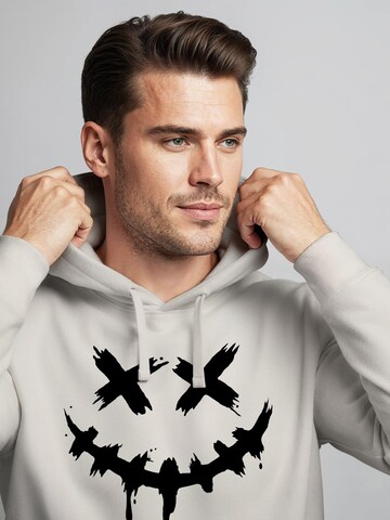 Neverless Sweatshirt 'Smile Face' in Beige