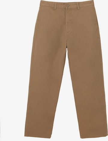 Pull&Bear Wide leg Chino trousers in Brown: front