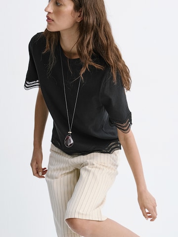 MANGO Shirt 'Ona' in Zwart: voorkant