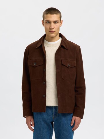 SELECTED Between-season jacket in Brown: front