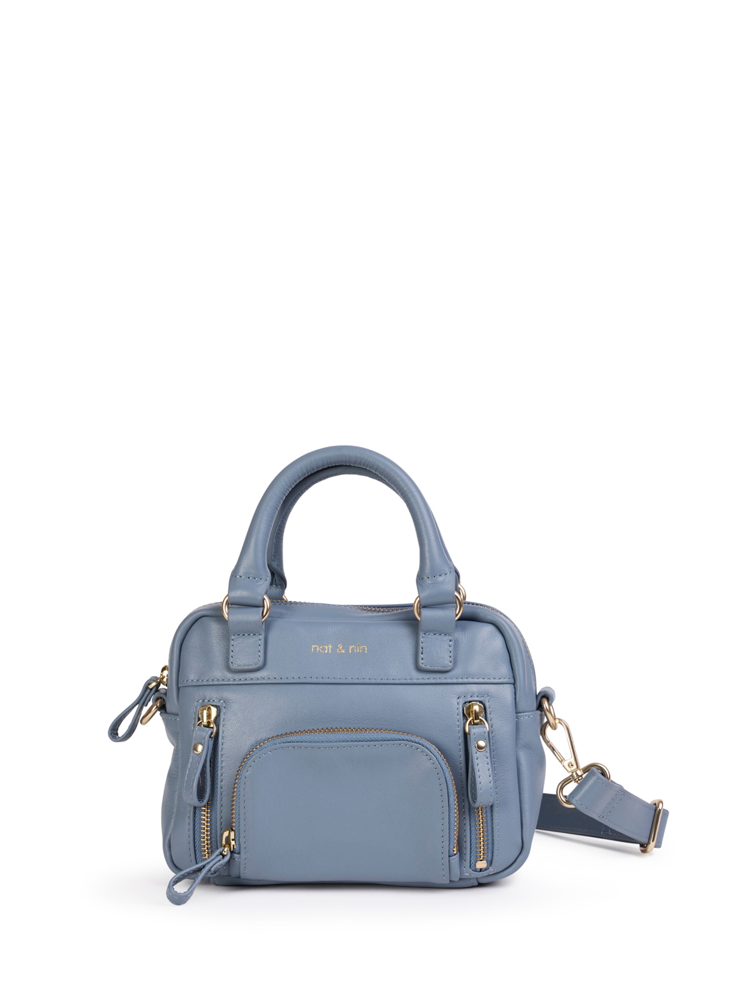 Nat&Nin Handtas ' MICRO MACY ' in Blauw: voorkant