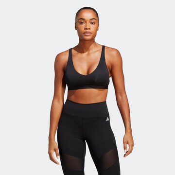 ADIDAS PERFORMANCE Bustier Urheilurintaliivit 'Light-Support' värissä musta: edessä