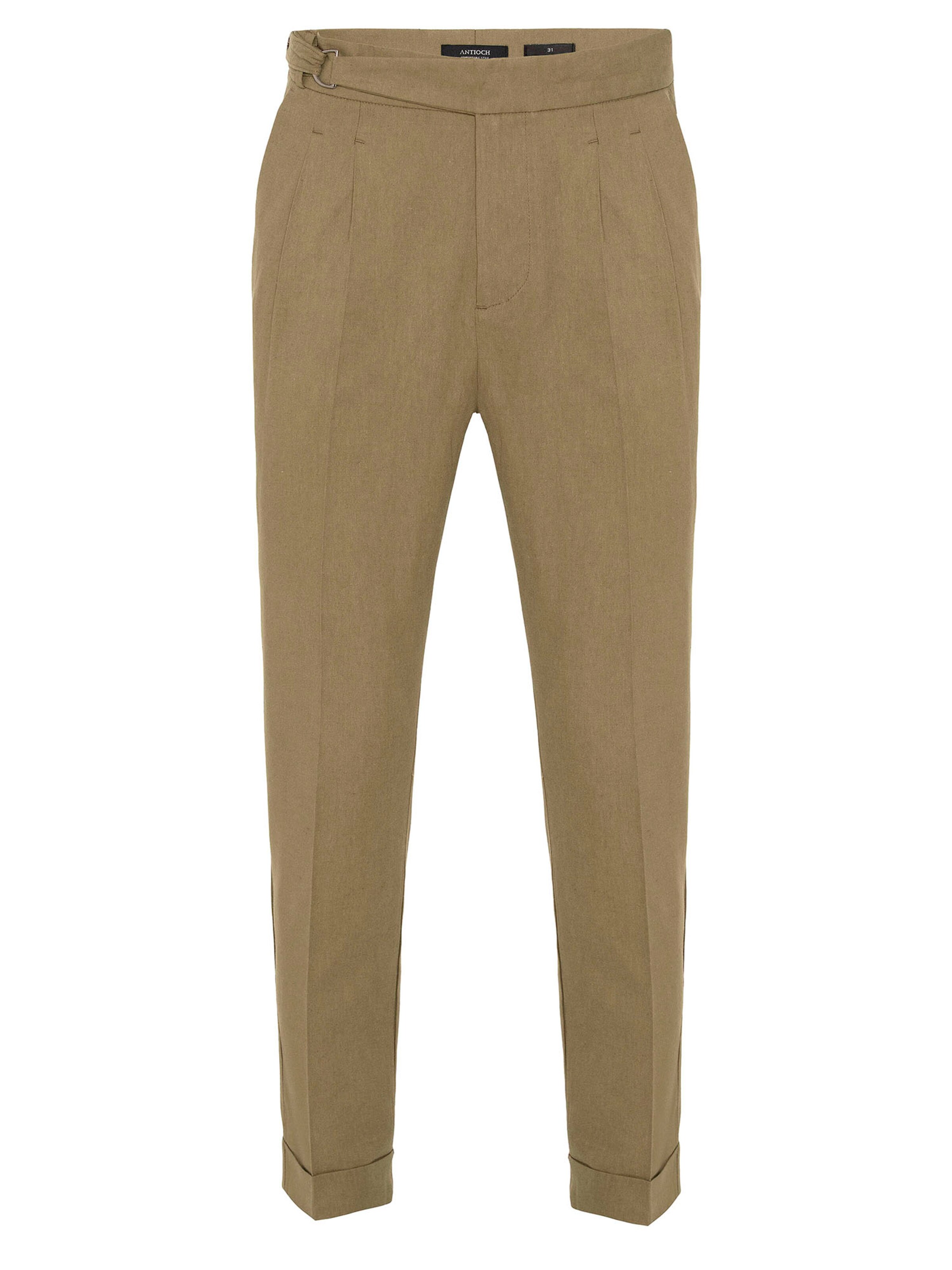 Antioch - Slimfit Pantalón de pinzas en verde: frente