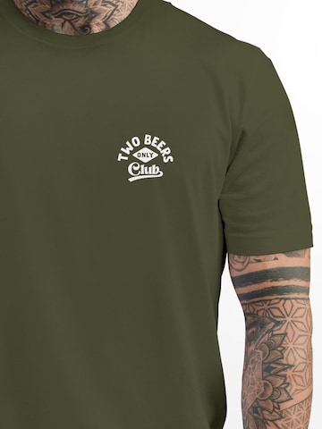 Neverless Shirt 'Two Beers only' in Green