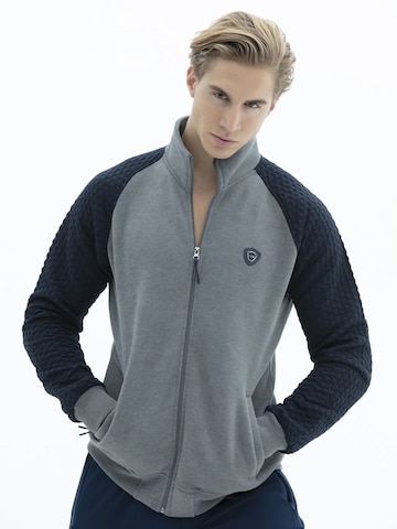 SCR. Sportsweatjacke 'LEBO'‌‌ in Grau: Vorderseite