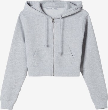 Veste de survêtement Bershka en gris : devant