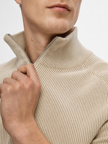 SELECTED HOMME Pullover 'Own' in Beige