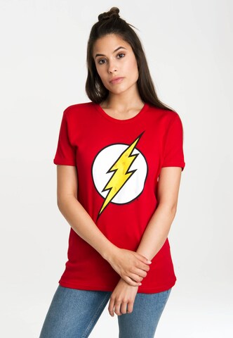 LOGOSHIRT Shirt 'Flash Logo' in Rood: voorkant
