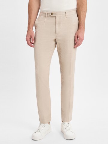 Nils Sundström Regular Bandplooibroek 'Nielson' in Beige: voorkant
