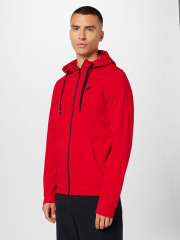 4F - Sudadera con cremallera deportiva en rojo: frente