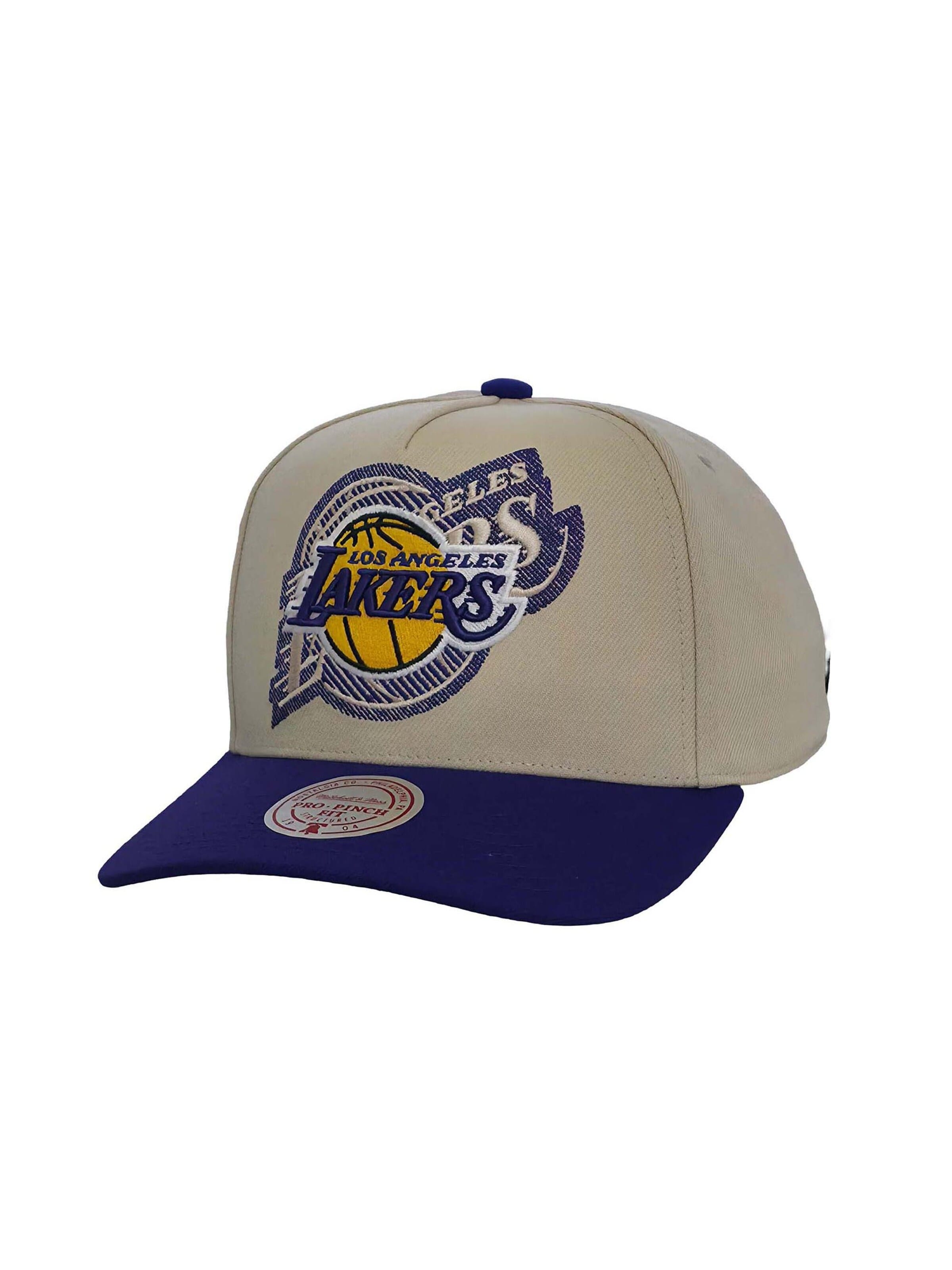 Mitchell & Ness Cap 'Los Angeles Lakers Off Tilted Pro' in Beige: front