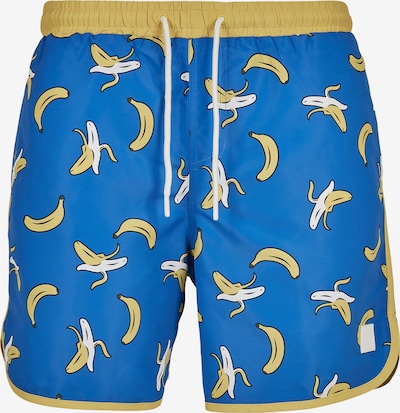 Urban Classics Shorts de bain en bleu / jaune, Vue avec produit