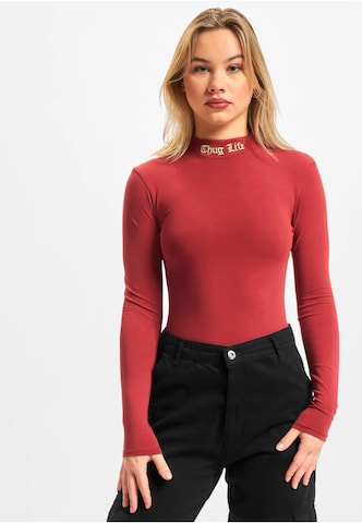 Thug Life Shirt Bodysuit in Red: front