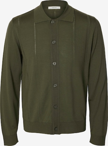 SELECTED - Cárdigan 'SLMTRAY' en verde: frente