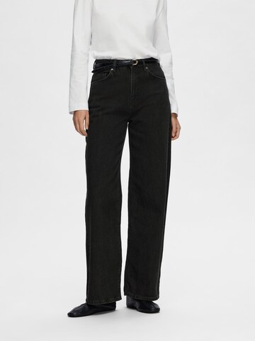 SELECTED FEMME Wide leg Jeans 'MARLEY' in Black: front