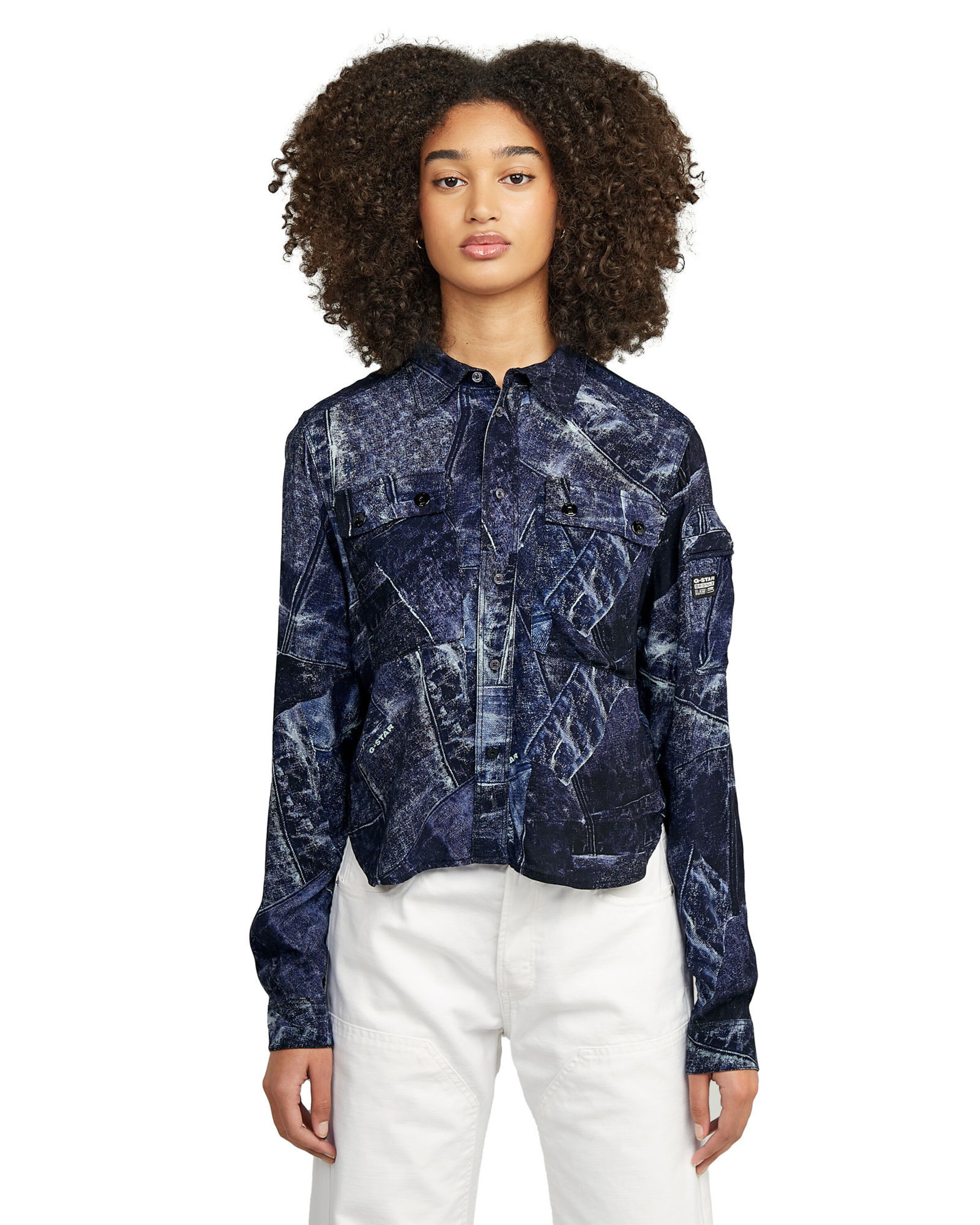 G-STAR Blouse 'Print' in Mixed colors: front