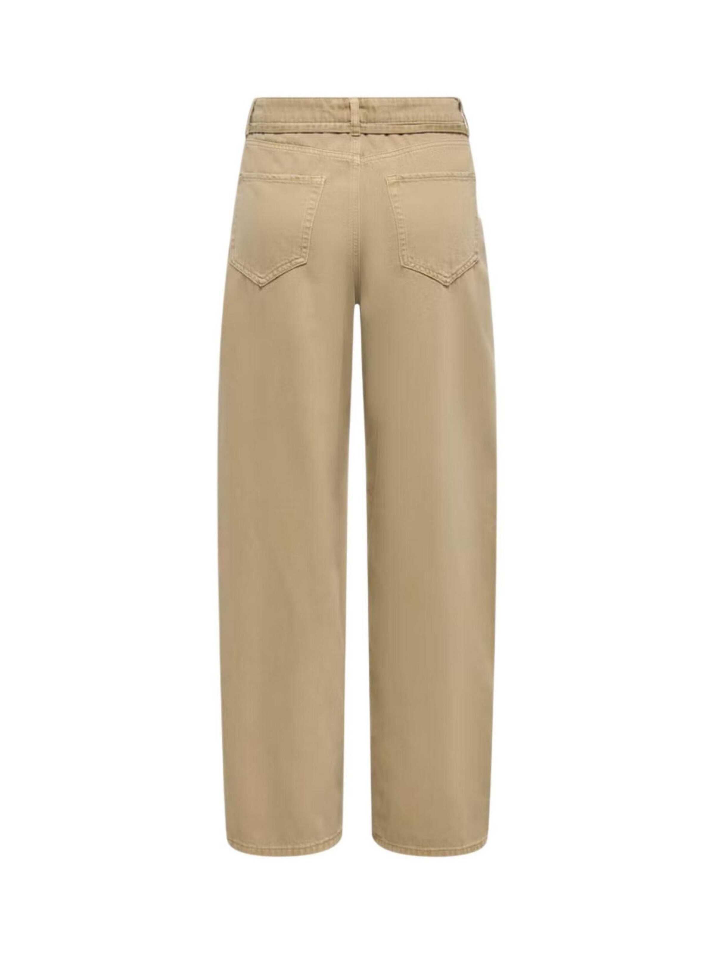 Wide leg Jeans 'ONLGIANNA-SILLA MW ST BELT PANT PNT NOOS 15372521' di ONLY in beige