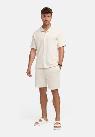 INDICODE JEANS Pyjama kort 'Lino' in Beige