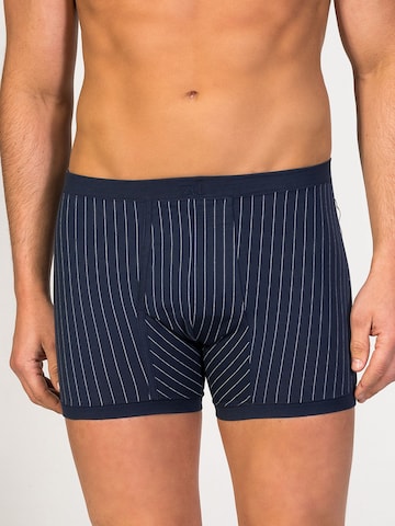 zd ZERO DEFECTS Boxershorts 'Helios prinstriped fly front boxer' in Blauw: voorkant
