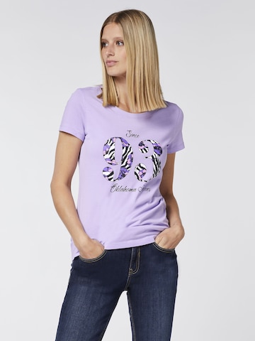 Oklahoma Jeans Shirt ' mit gemustertem Motiv ' in Purple: front