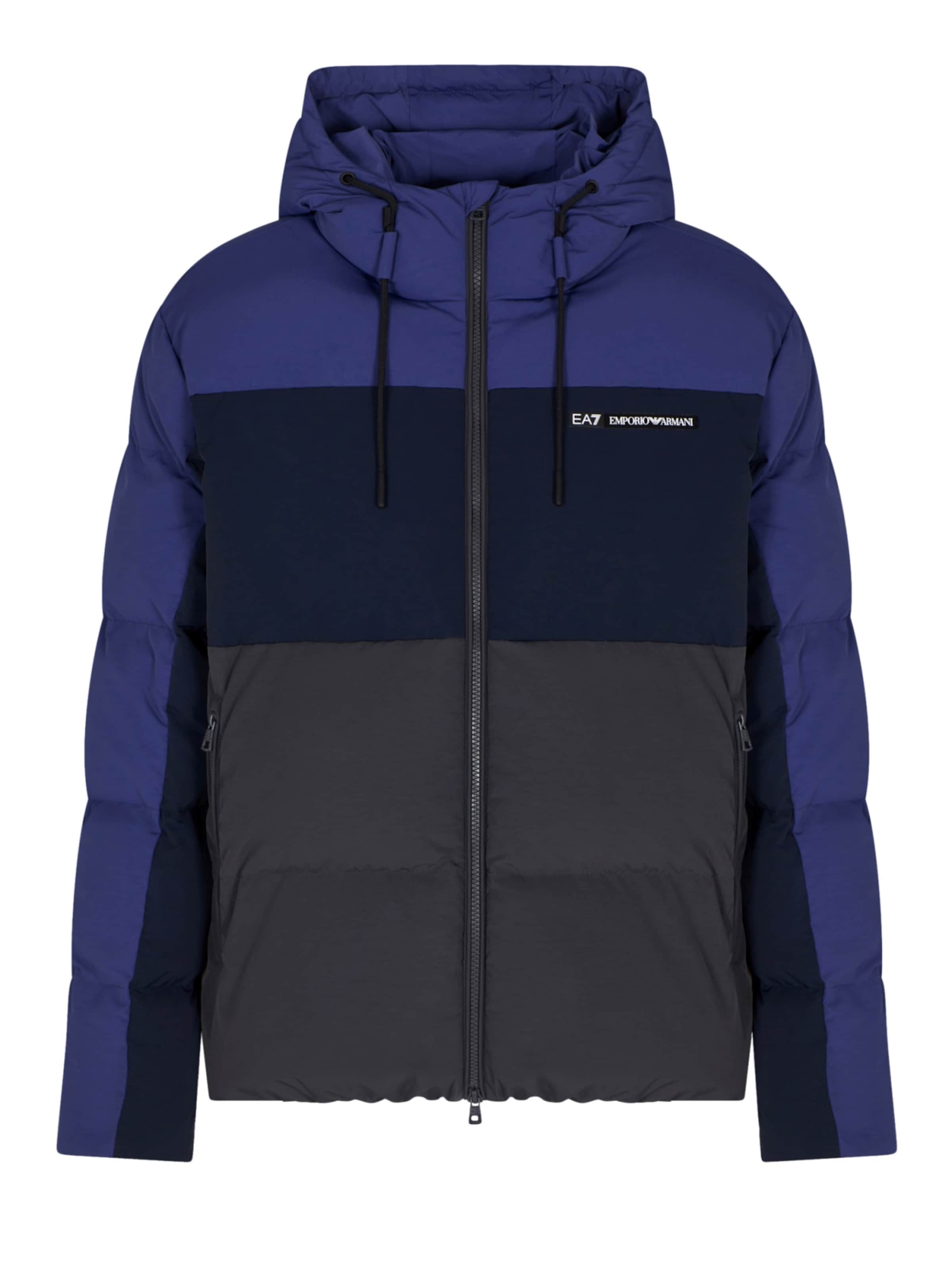 EA7 Emporio Armani Winterjas in de kleur Blauw / Navy / Donkergrijs, Productweergave