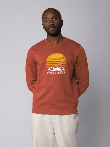 Sweat-shirt ' Mehr Wandern ' Watapparel en marron : devant