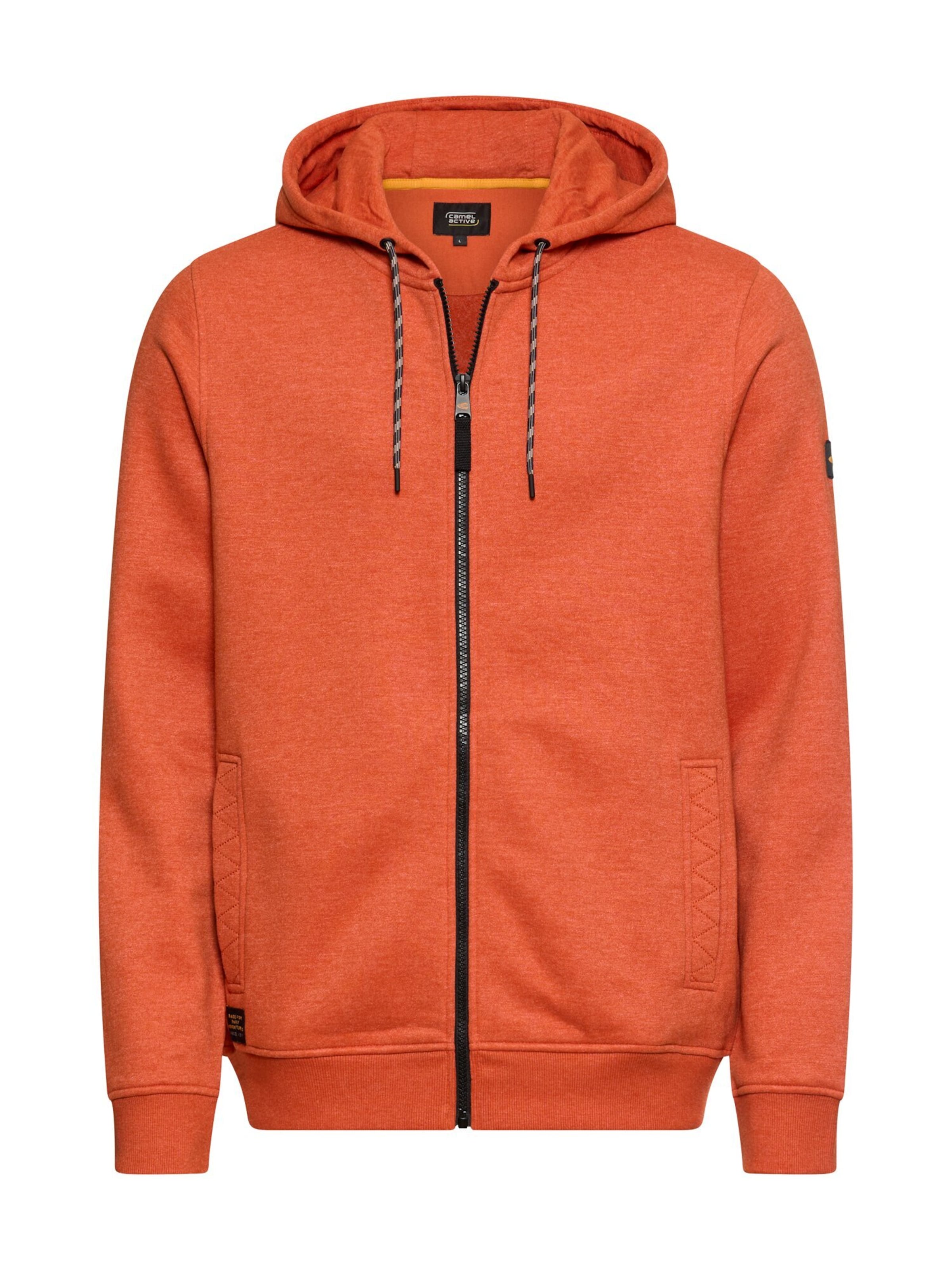 CAMEL ACTIVE Zip-Up Hoodie in Orange: front