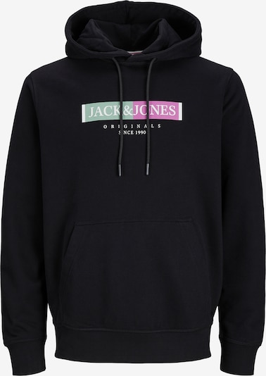 JACK & JONES Sweat-shirt 'Lafayette' en vert / rose / noir / blanc, Vue avec produit