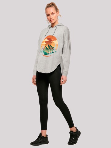 Sweat-shirt 'Sonnenuntergang Berglandschaft' F4NT4STIC en gris