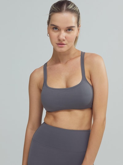 DRILLS Apparel Sports bra 'ACTIVE DRILLS X-Strap Bra Grey' in S in Grey, Item view