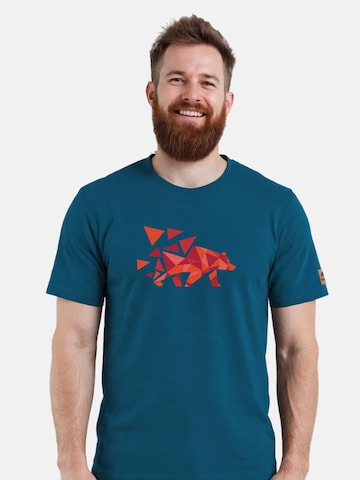 FORSBERG Shirt 'Mikkelson T-Shirt mit Polygonbär'‌‌ in Blau: Vorderseite