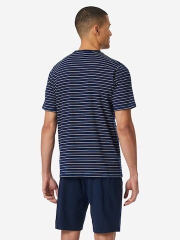 SCHIESSER Pyjama kurz 'Casual Essentials' in Blau