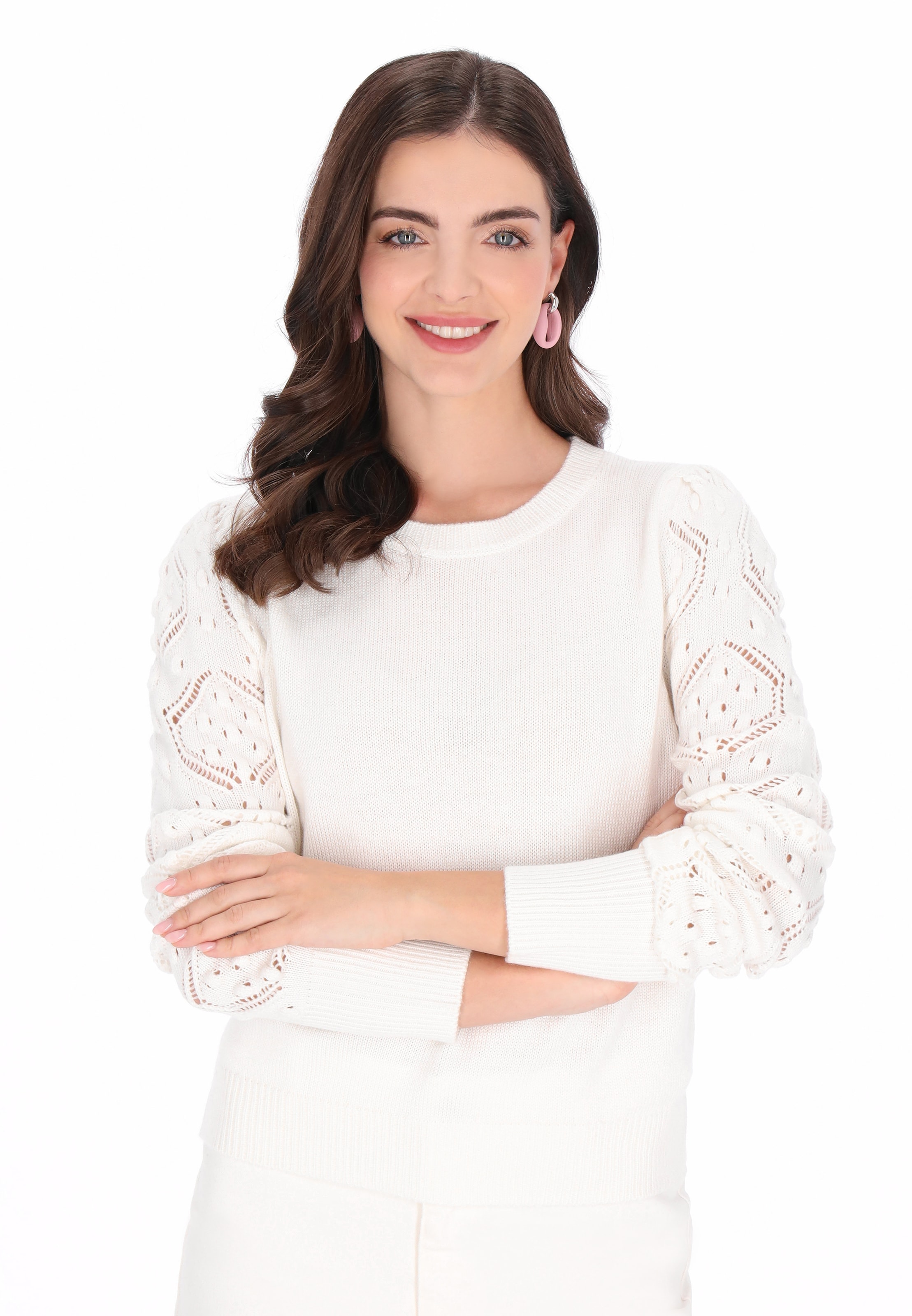 Usha Pullover in Weiß: Vorderseite