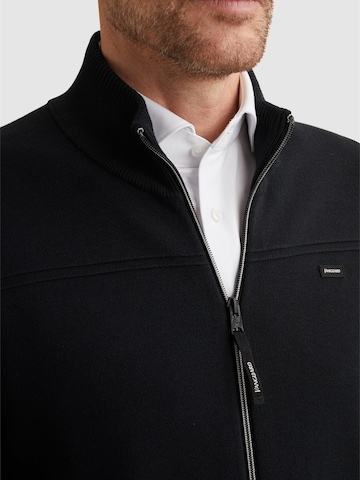 VANGUARD Tröja 'Cardigan in cotton/modal with zipper closure' i blå