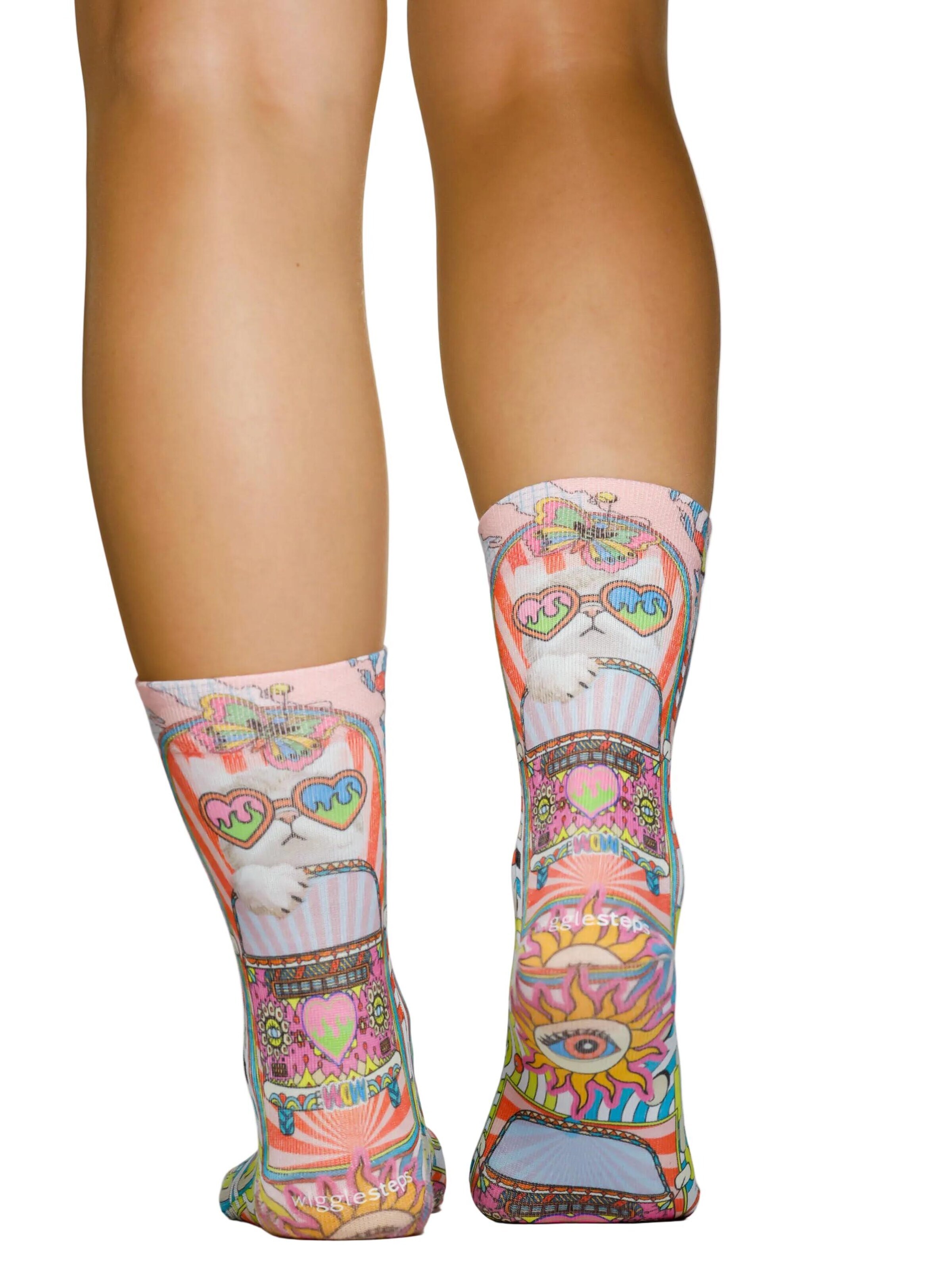 Wigglesteps Sokken 'Hippie Cat' in Gemengde kleuren