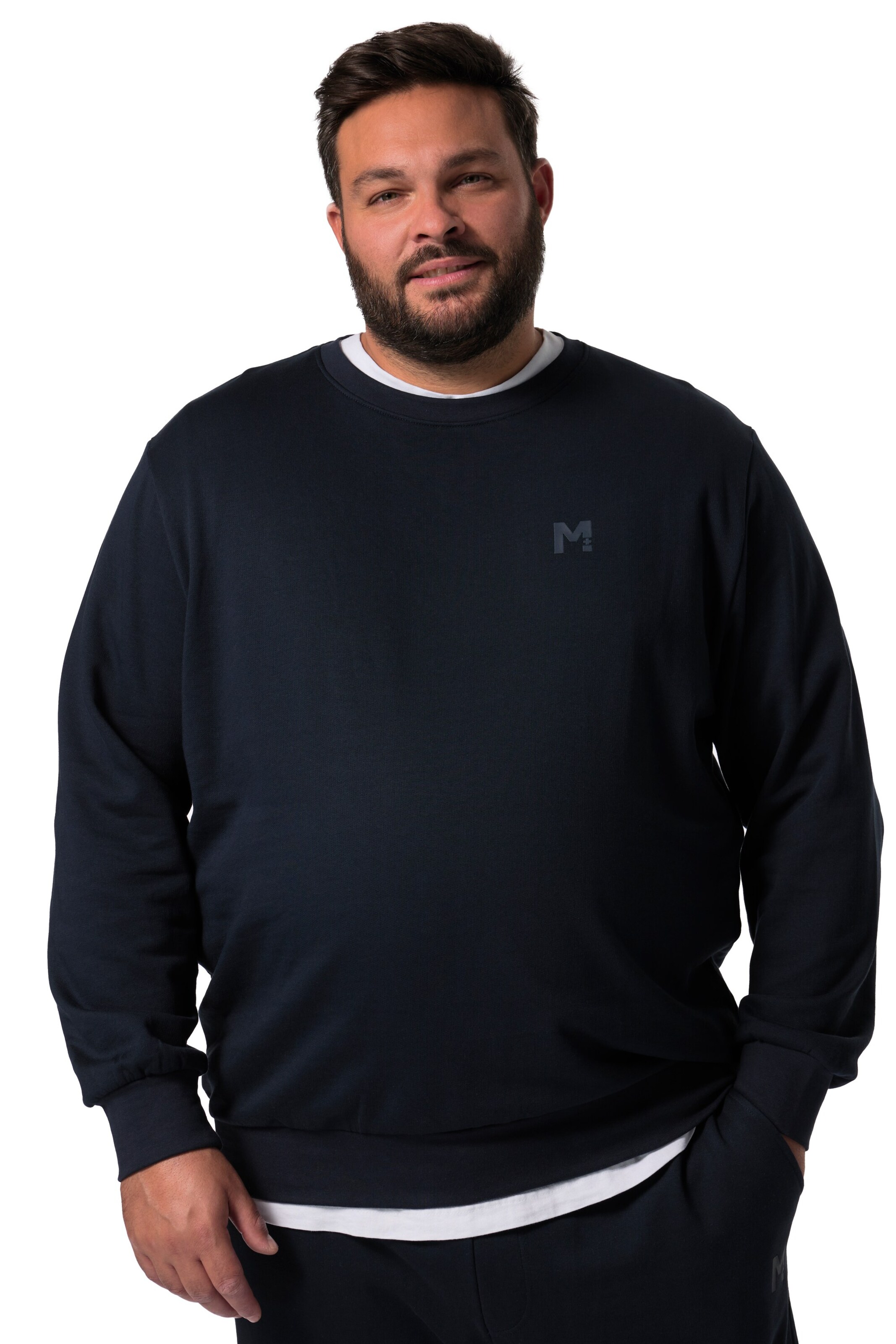 Men Plus Sweatshirt in Blue: front