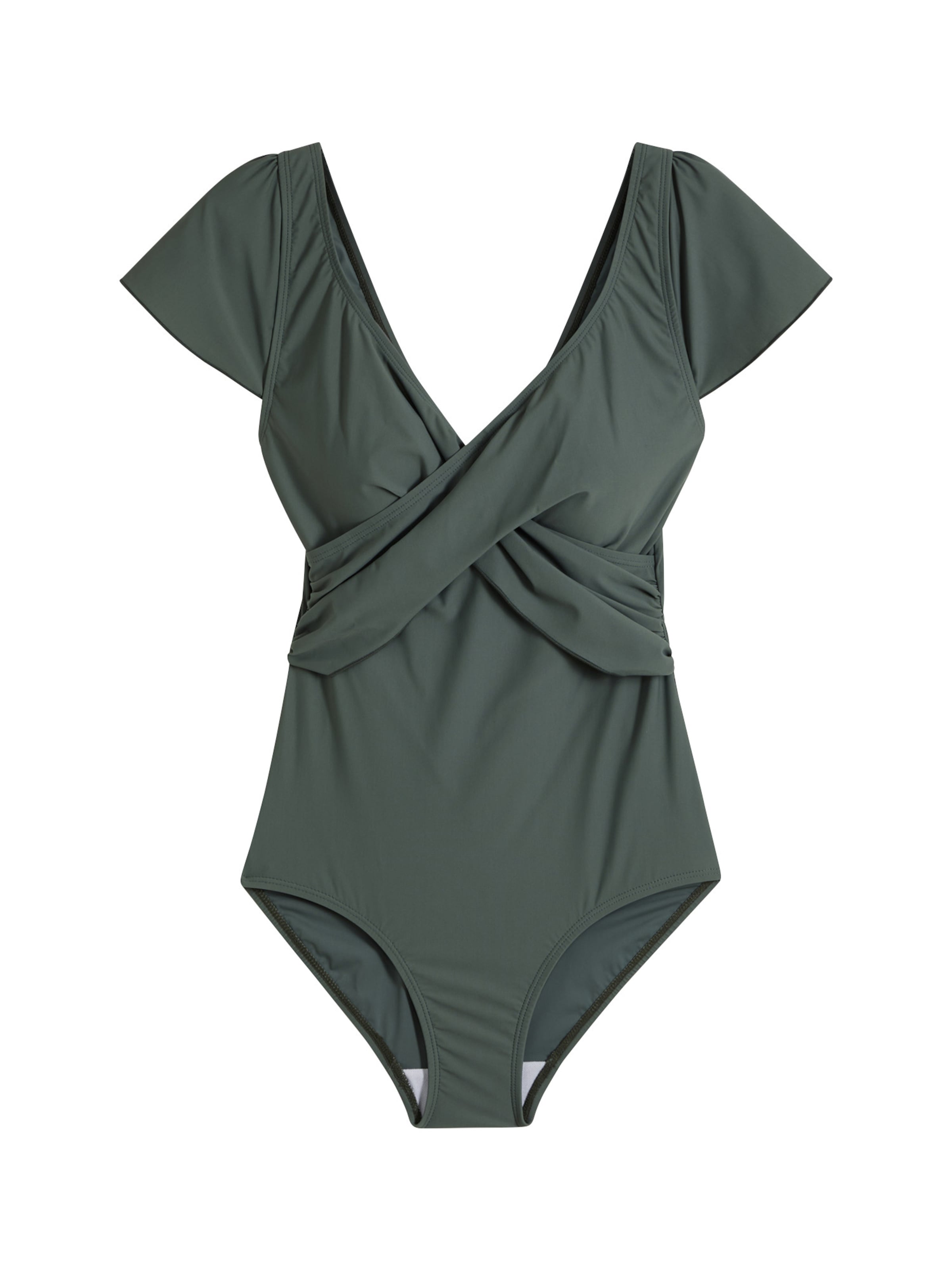 bonprix Bustier Badeanzug in Grün: Vorderseite