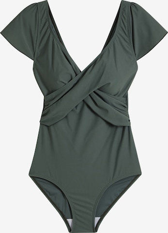 bonprix Bustier Badeanzug in Grün: Vorderseite