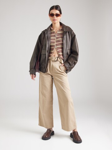 GARCIA - Loosefit Pantalón plisado en beige